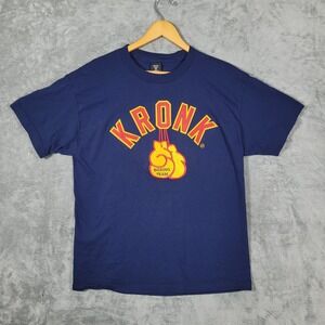 Kronk Boxing Team T-Shirt Mens Large Navy Blue Detroit Graphic Embroidered